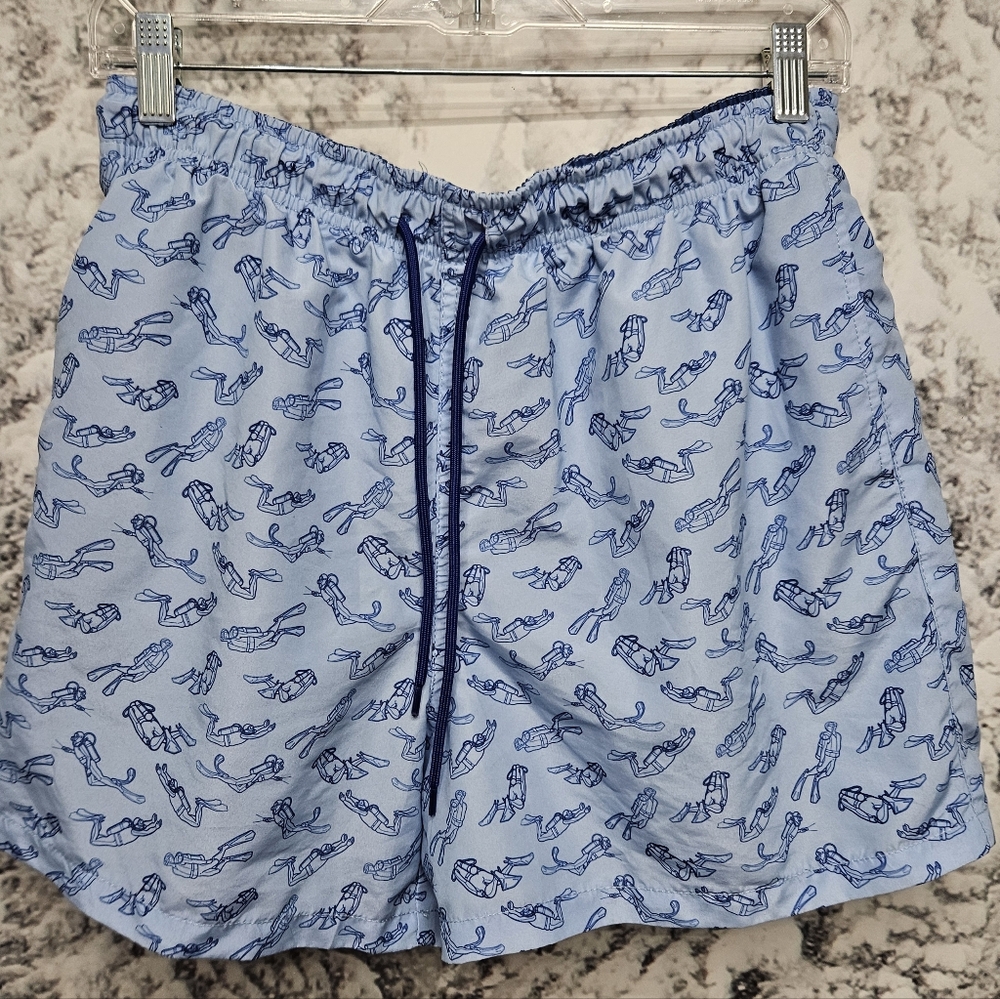 Happy Hour Mens Swim Trunks,size Large Snorkeling Blue